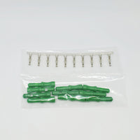 10-pack of green TouchSafeTM 1.5mm plugs. Used for terminating cables so they can be inserted into TouchsafeTM 1.5mm jacks.
