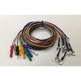 EEG Silver Cup Electrodes Package with 1.5 DIN Plug Assorted Colors Package, Choose Quantity & Length